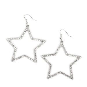 Silver Star Hoop Earrings